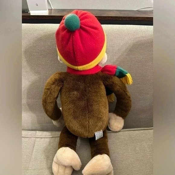 Macy's Curious George Large Plush Monkey Hat Scarf Toy 23" - Picture 4 of 5